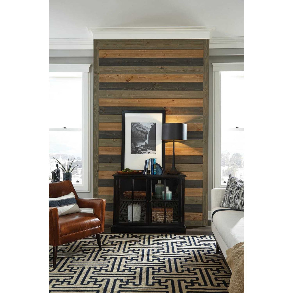 5.375-in x 8-ft Finished Brown Pine Shiplap Wall Plank D49179