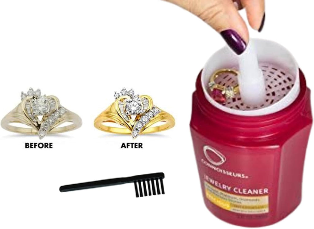 Jewelry Cleaner with Polishing Cloth, Basket and Brush, Pack of 2 F620693