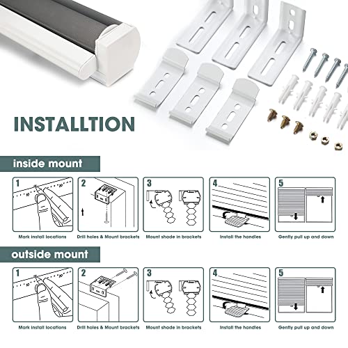 White 24" W x 72" H Cordless Zebra Roller Blinds N128390