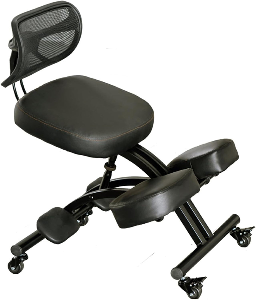 Black Ergonomic Kneeling Chair with Backrest B701