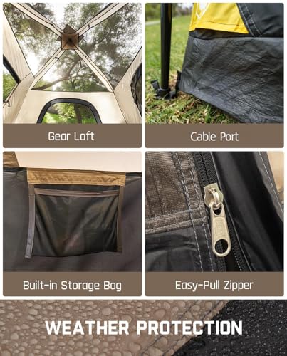 4/6/8/10 Person Instant Cabin Tent with Rainfly & Carry Bag Y578653
