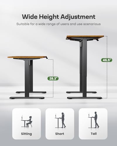 Black 55" x 28" Electric Standing Desk with Drawers X533985
