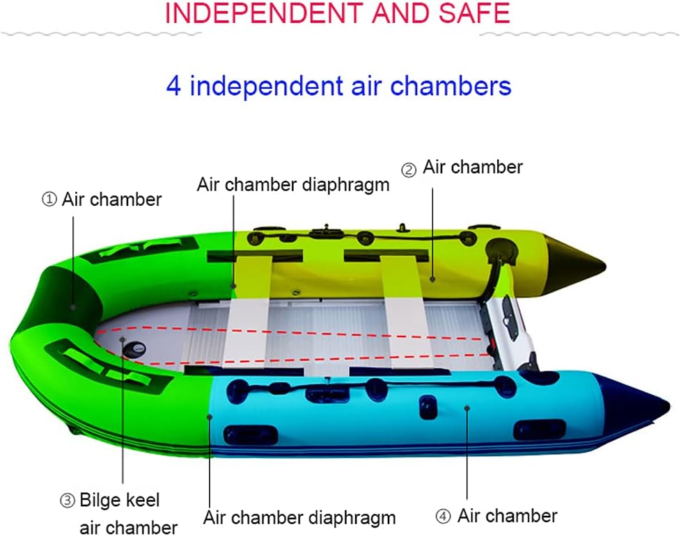 Inflatable Fishing Boat Canoe 7.5 ft 2-Person Portable Inflatable Rafts Kayak with Aluminum Alloy Bottom W72940