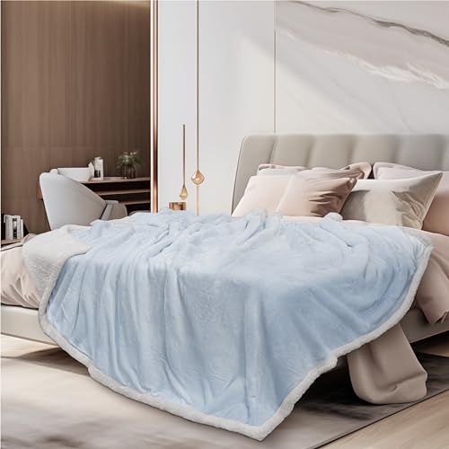 50 x 60 Inches Reversible Microfiber Sherpa Fleece Throw Blanket H31338