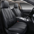 Black Waterproof Nappa Leather Front Seat Covers 2 Pieces D3069