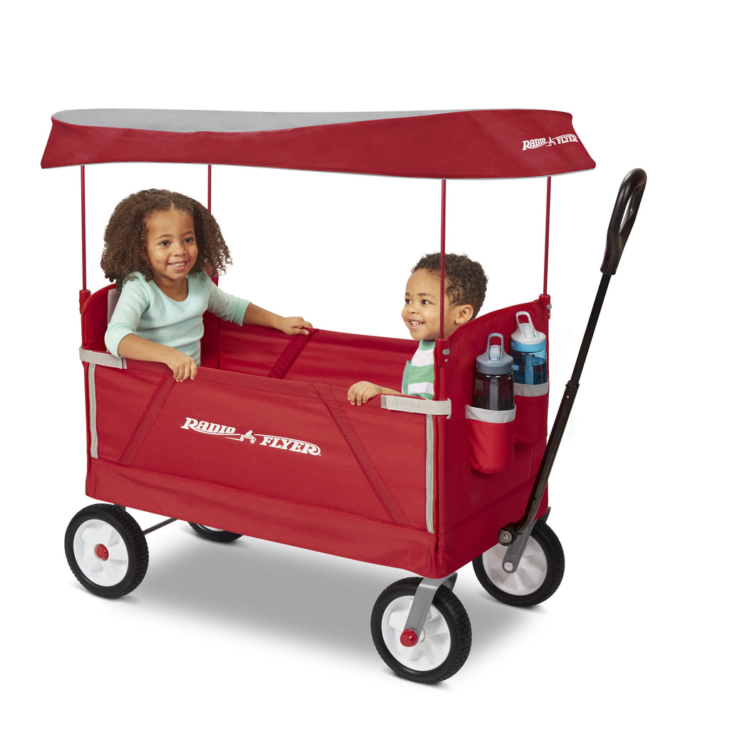Red 3-in-1 Folding Kids Wagon with Canopy Q512