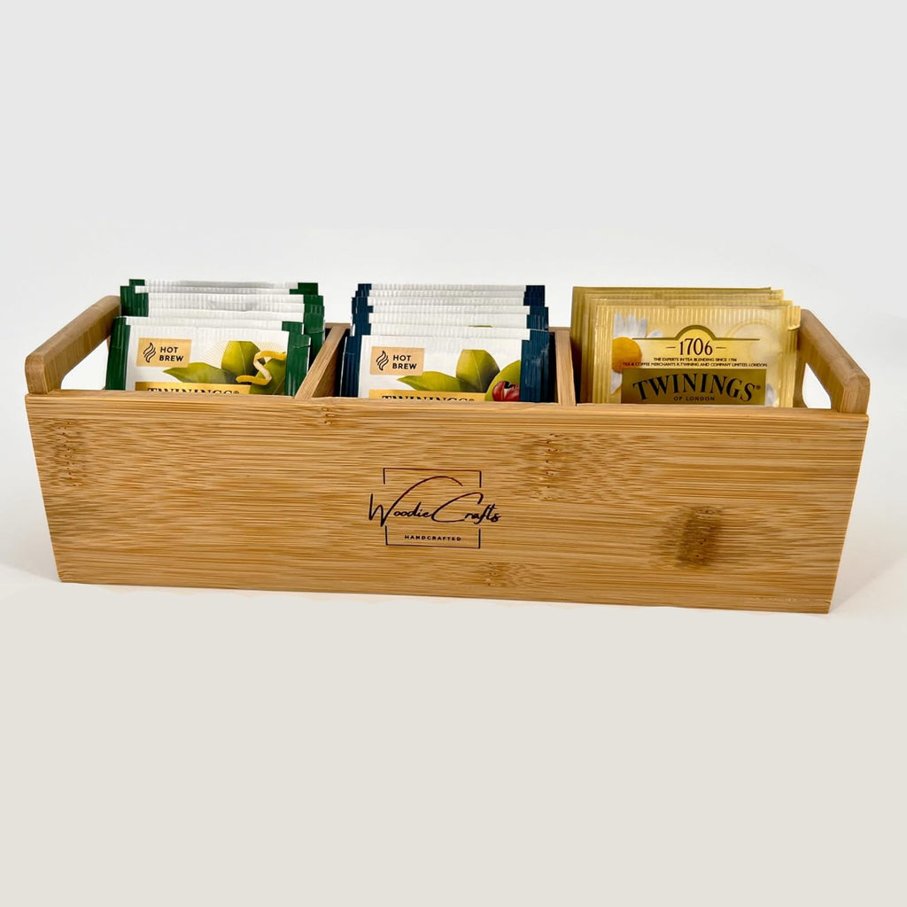Bamboo Wood Tea Bag Storage Organizer Box C7380