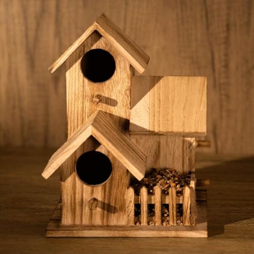 4 Hole Wooden Bird House C987