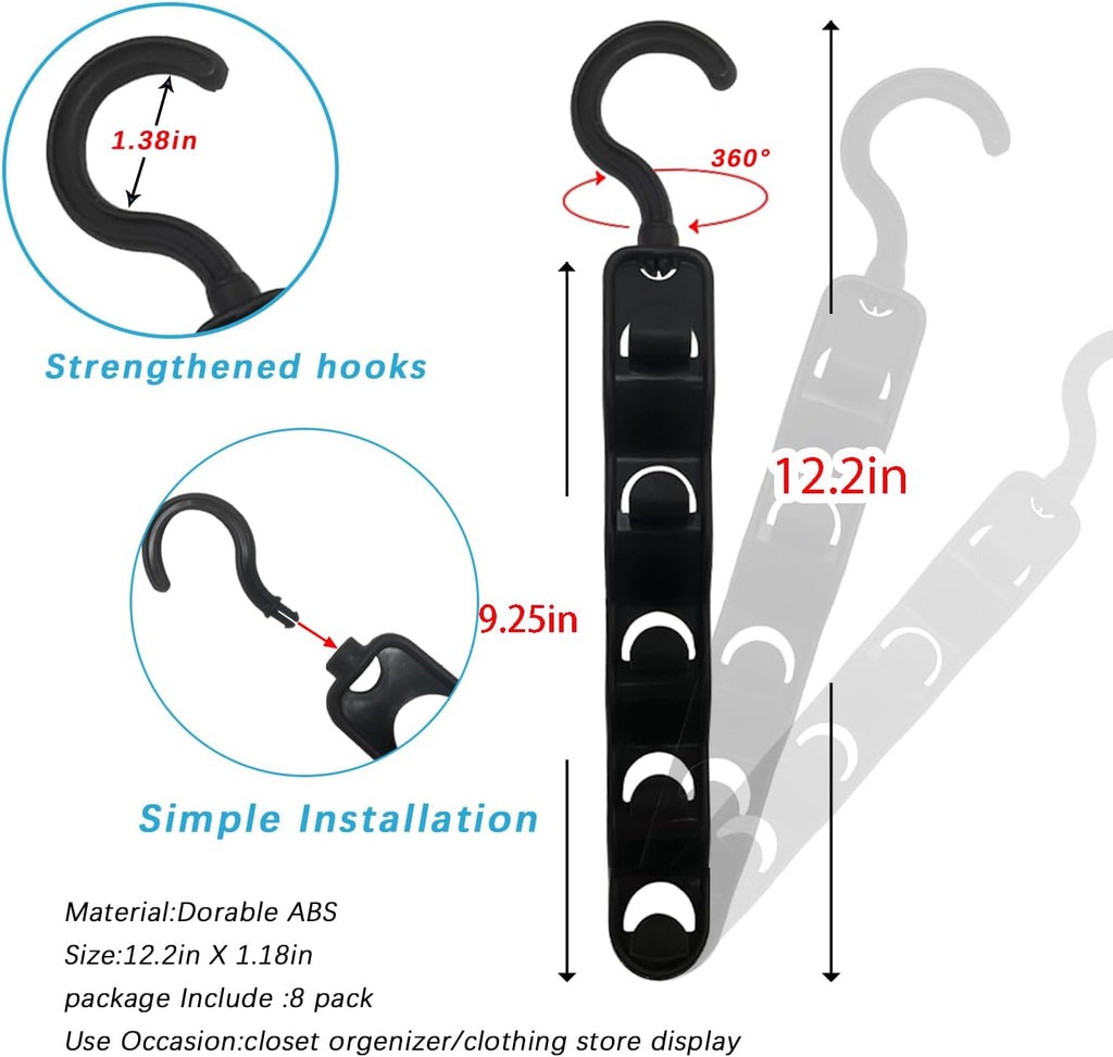 8 Pack Plastic Space Saving Closet Organizers I614811