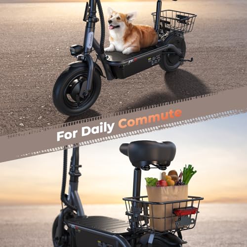 Electric Scooter with Seat, 14" Pneumatic Tire, Height Adjustable Seat O4150