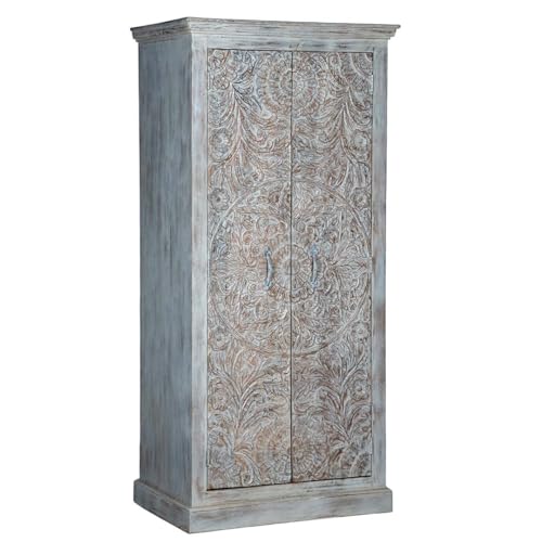 White Solid Wood Wardrobe Z9381
