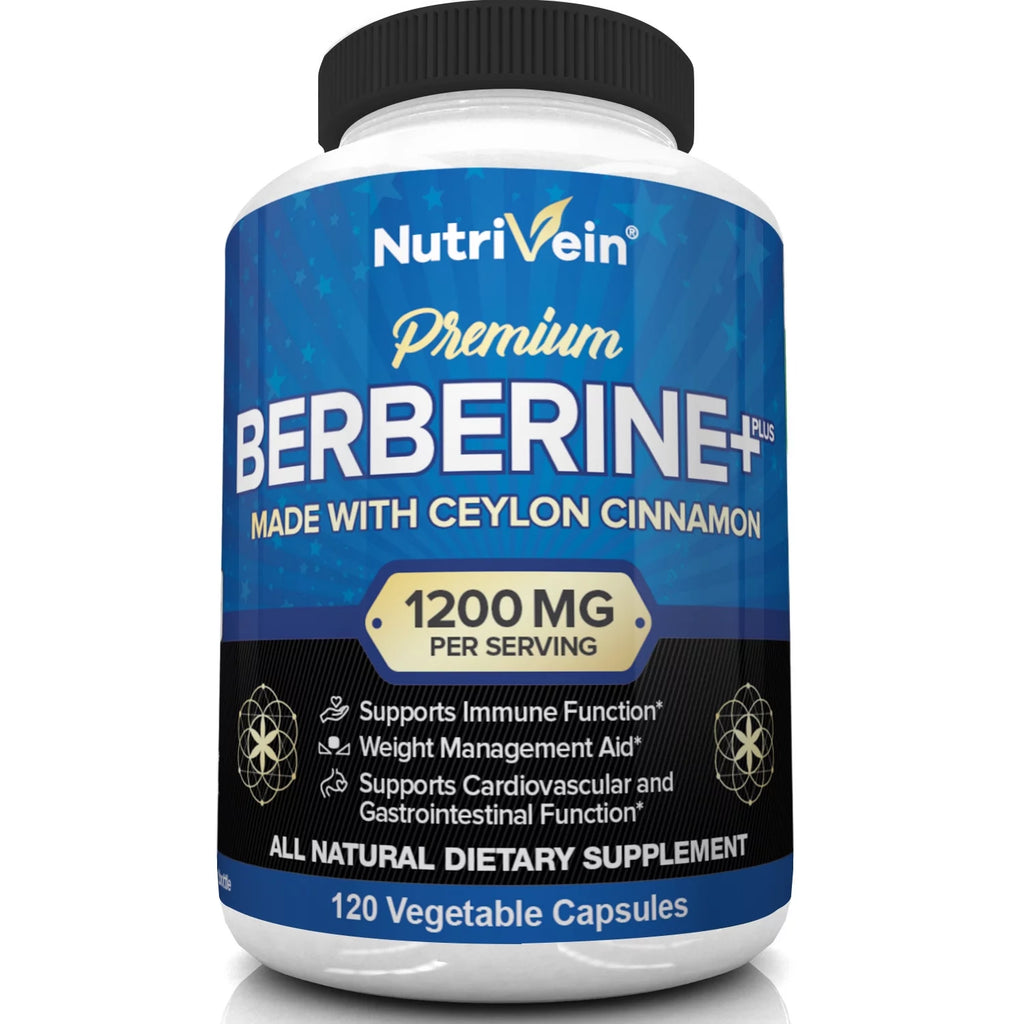 120 Capsules Berberine HCL 1200mg Plus Ceylon Cinnamon M5112