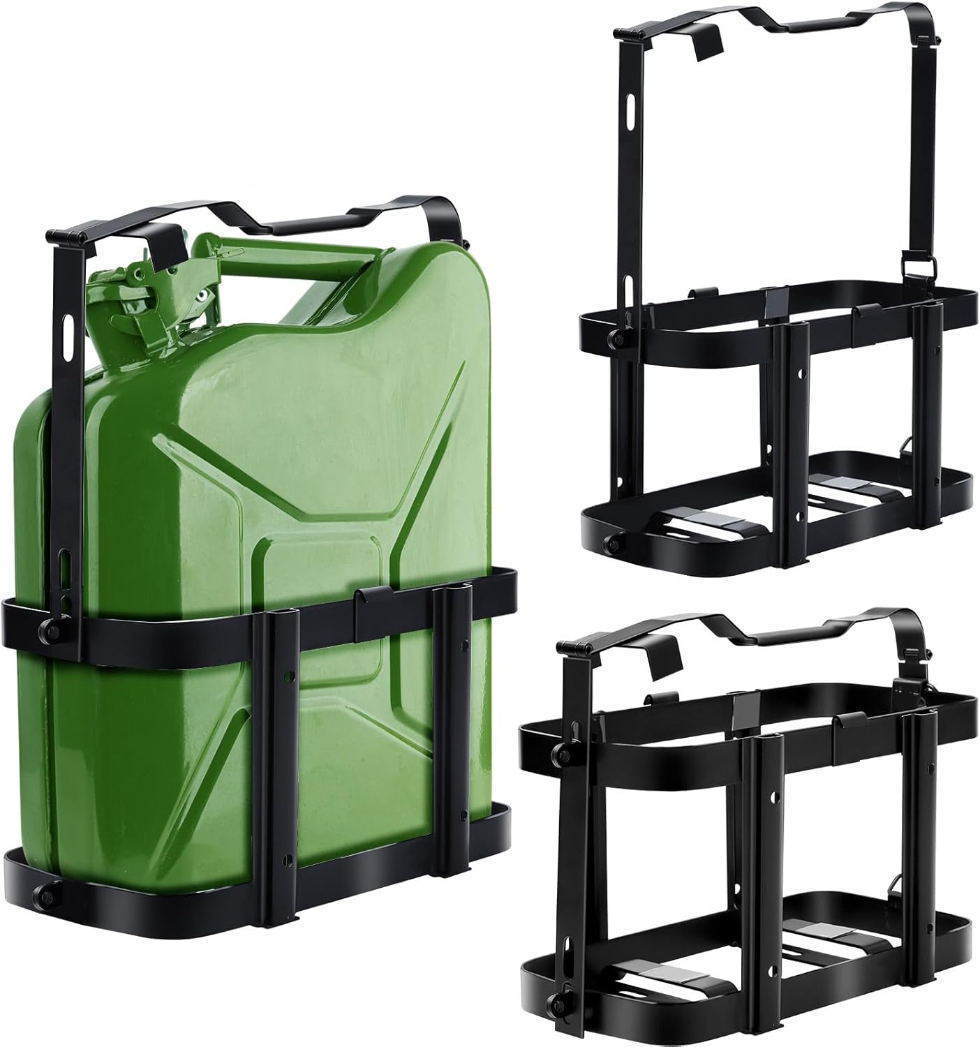 2 Pcs 5 Gallon 20 Liter Metal Lockable Jerry Can Mount Holder Black B61730