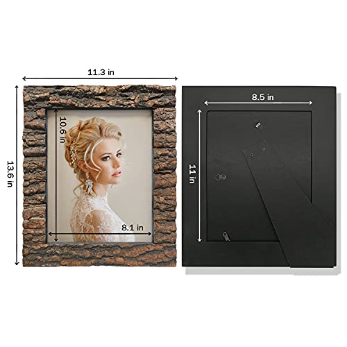 8x10 Rustic Wood Picture Frame with Real Bark T697099