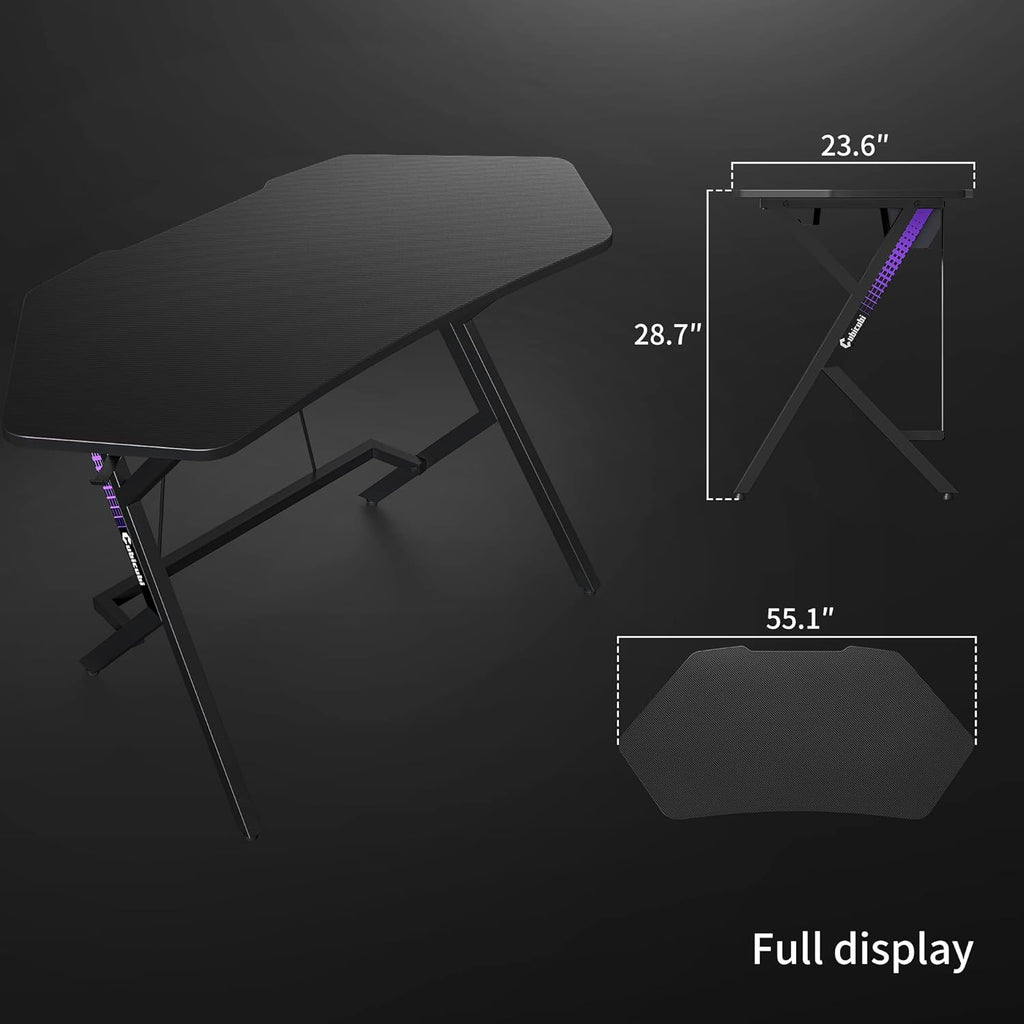 47 inch Gaming Desk with Carbon Fiber Surface and Cable Tray N695020