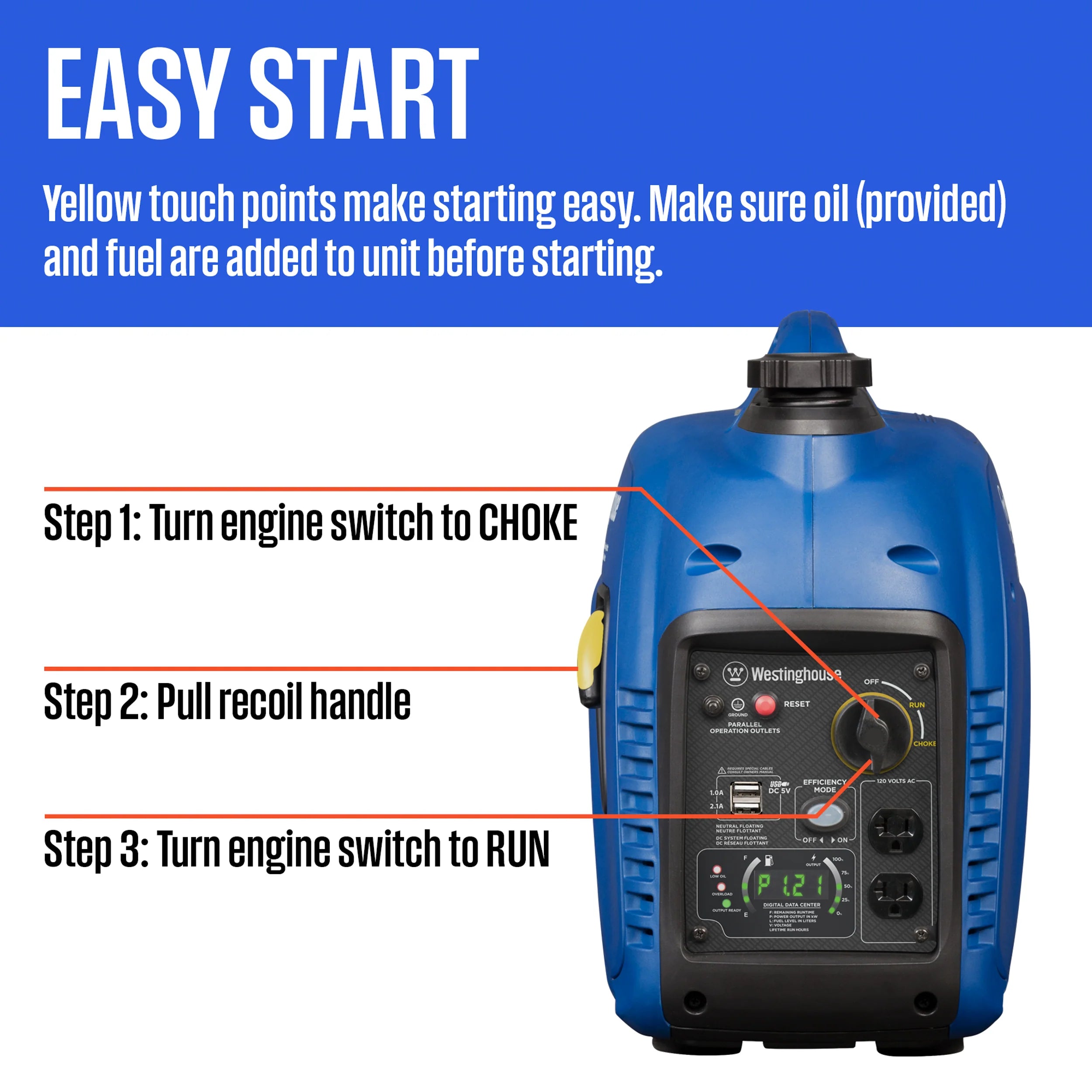 2800 Peak Watt Portable Gas Inverter Generator X6056