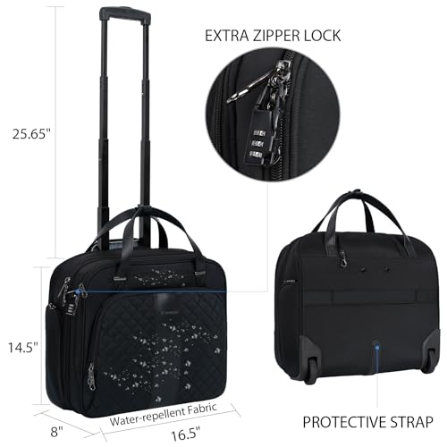 Rolling Laptop Bag Briefcase Fits Up to 15.6 Inch J527