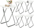 Set of 4 White Folding TV Tray Tables T743