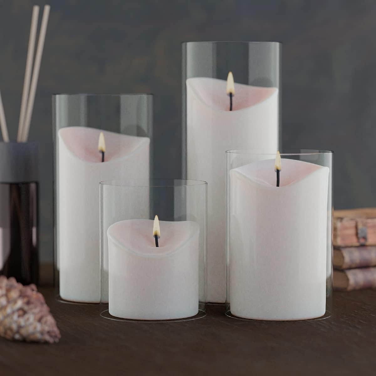 Clear Borosilicate Glass Candle Holder Diameter 6 Height 8 Z9393