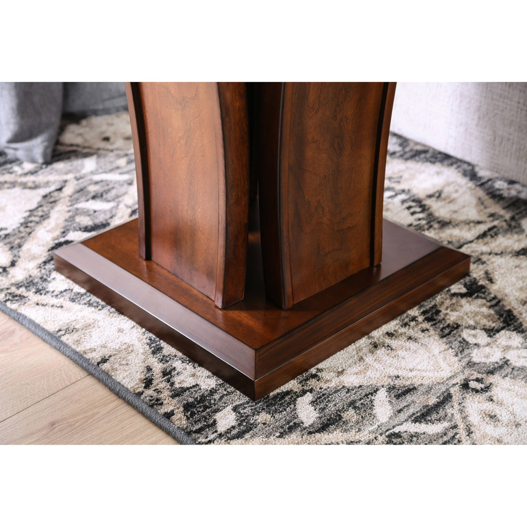 Dark Cherry Beveled Glass Top End Table I729660