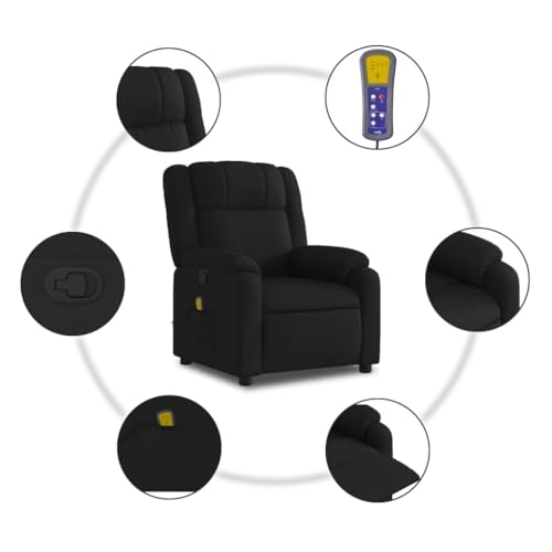 Black Fabric Massage Recliner Chair with 6Point Vibration Massage X968702
