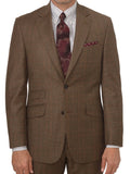 Classic Fit Plaid Brown Wool Suit M404721