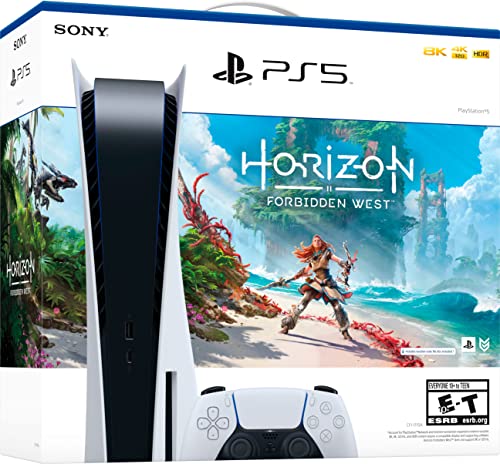 Playstation 5 Disc Version Console Horizon Forbidden West Bundle - 4K-TV Gaming, 16GB GDDR-6 RAM, 8K Output, WiFi 6, Ultra-High Speed 825GB SSD L57550
