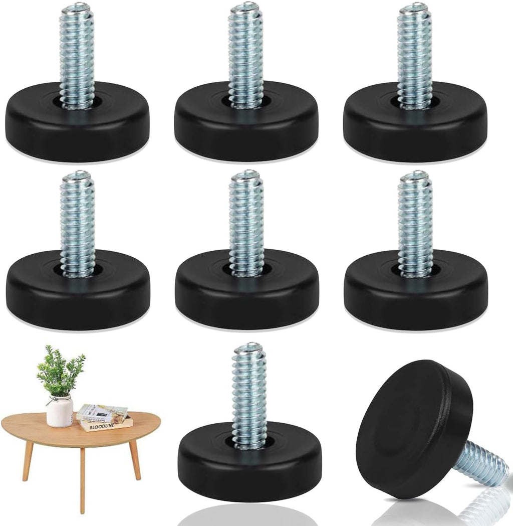 8 PCS Adjustable Furniture Feet Threaded 1/4" Thread P93855