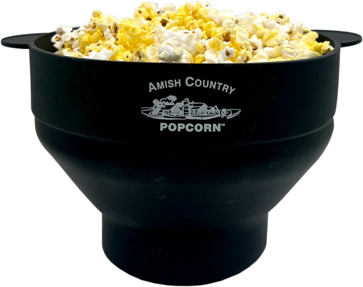 4 Ounce Variety Kernel Gift Set (10 Pack Assorted) and Black Silicone Popcorn Popper Bundle N298681