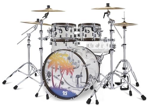 4-Piece Clear Acrylic Drum Set Shell Pack O603