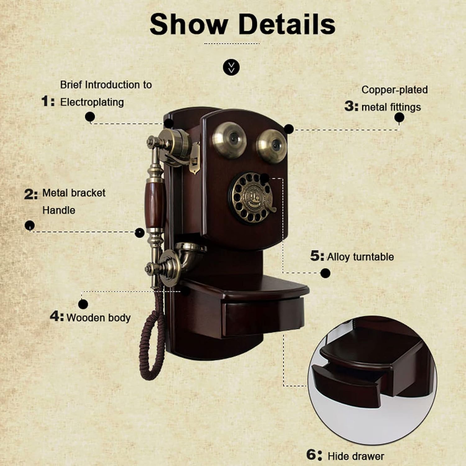 Retro Corded Rotary Dial Telephone H149870