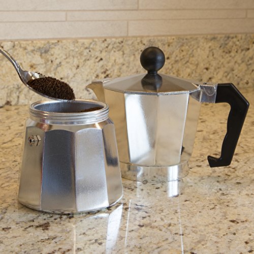 Silver 3 Espresso Cups Moka Pot I5932