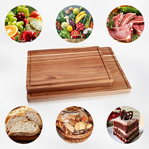 20x15 Inch Extra Large Acacia Wooden Cutting Board with Juice Groove O62197