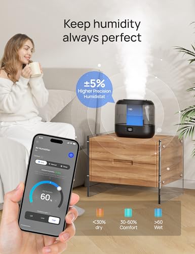 6L Top Fill Cool Mist Ultrasonic Humidifier H357523