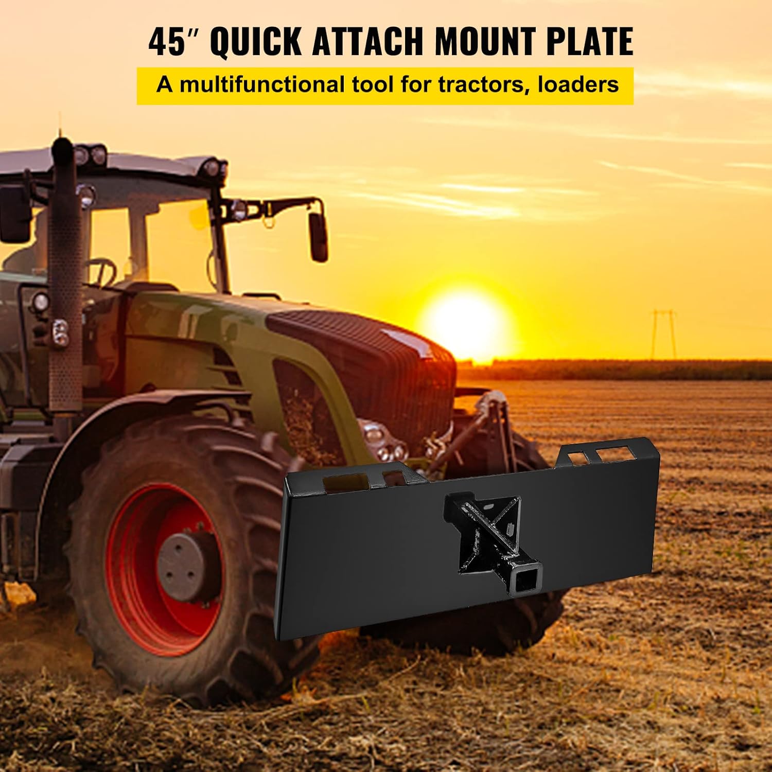1/4 Thick Plate 3/8 Top Bar Quick Tach Attachment Mount Plate N3383