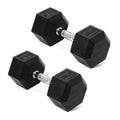 25 LB Pair Rubber Coated Hex Dumbbells V48859