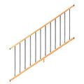 6 ft Redwood-Tone Southern Yellow Pine Stair Rail Kit with Aluminum Round Balusters M433