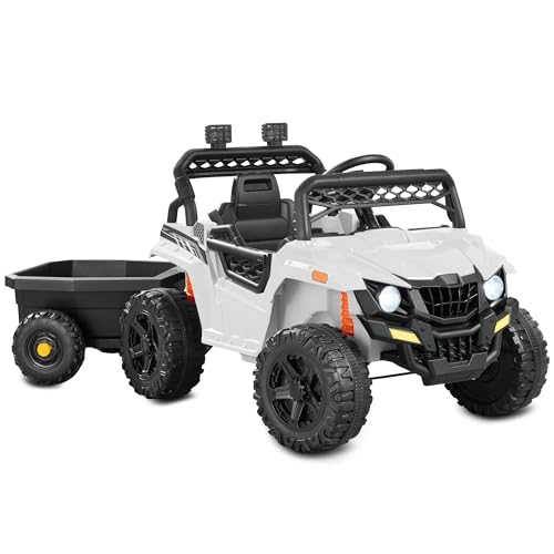 Black 12V Electric Ride On UTV Car with Trailer T5203