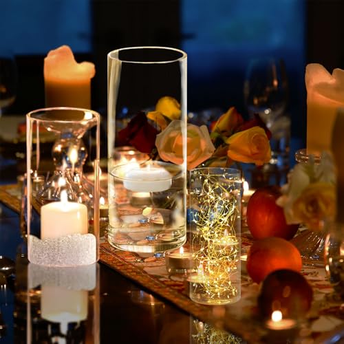 Clear Glass Cylinder Vases Set of 6 I574