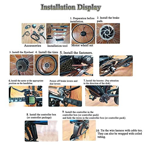 1500W 48V Brushless Gear Front Rear Hub Motor Bicycle Ebike Conversion Kit G26347