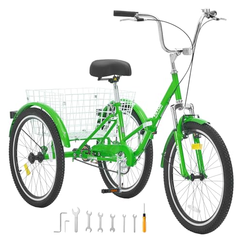 24-Inch Carbon Steel Folding Tricycle with Basket V642771