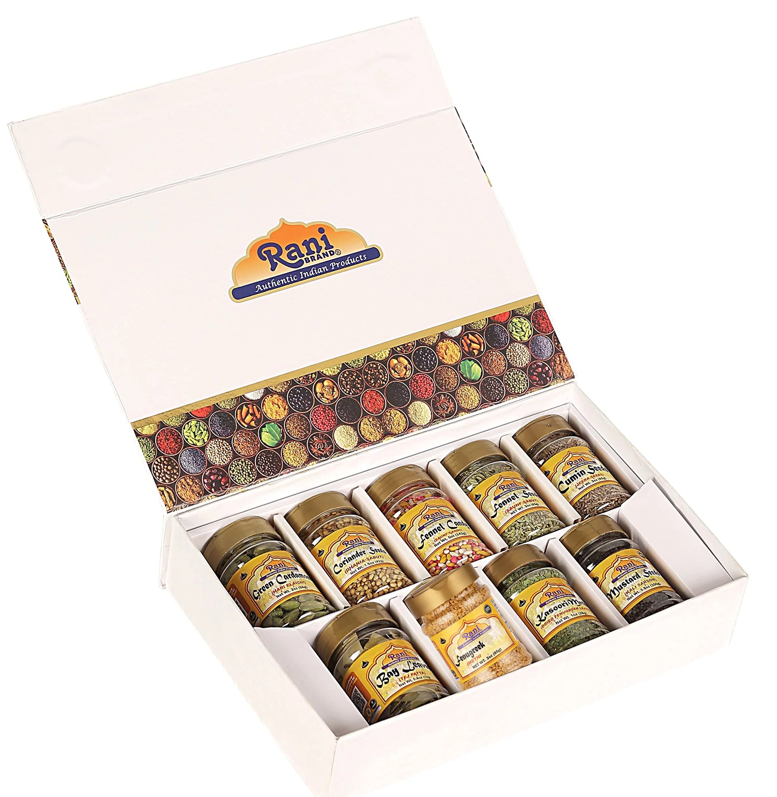 Indian Whole Spices 9 Bottle Gift Box Set, 3oz per Bottle A7200