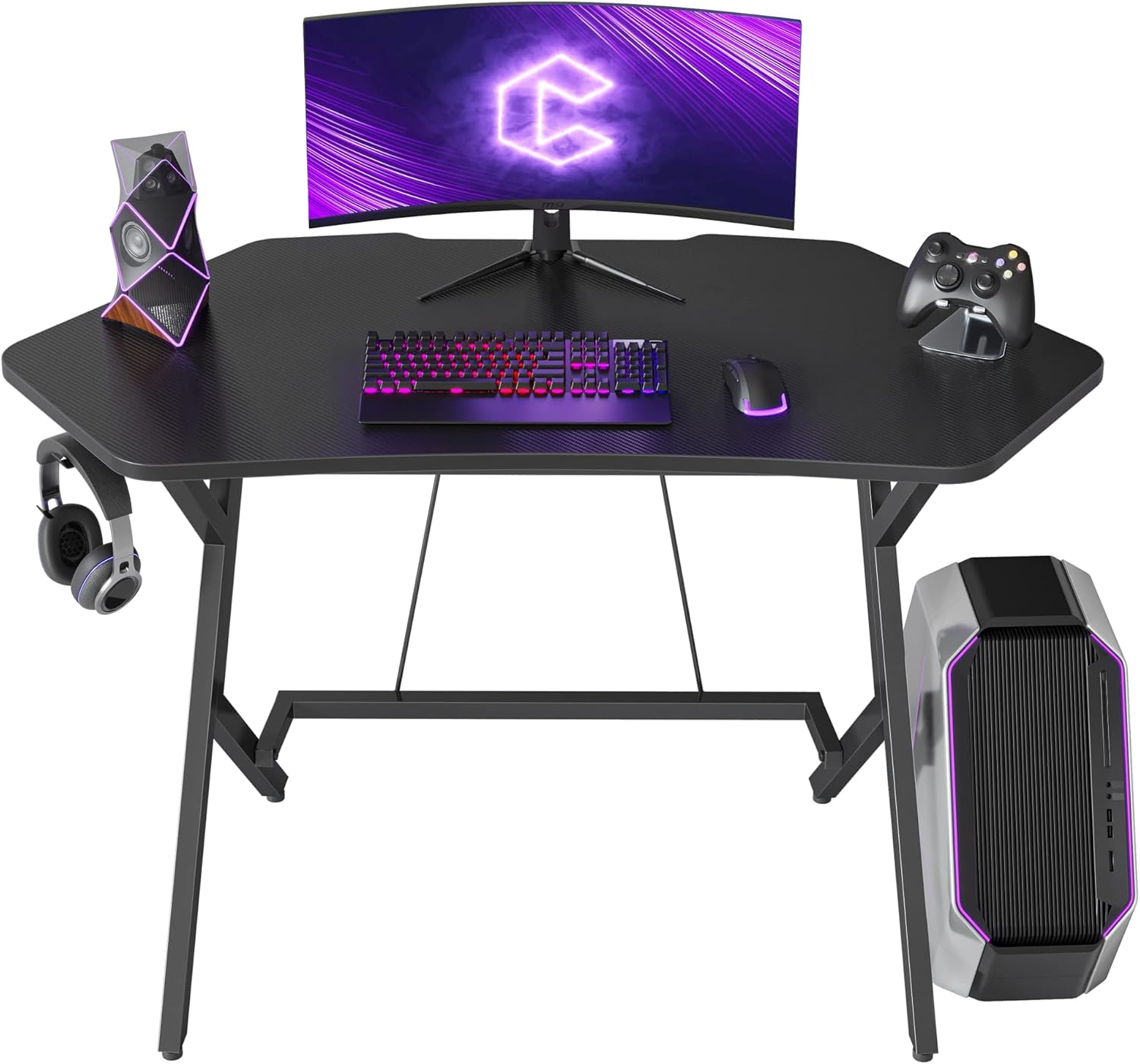47 inch Gaming Desk with Carbon Fiber Surface and Cable Tray N695020