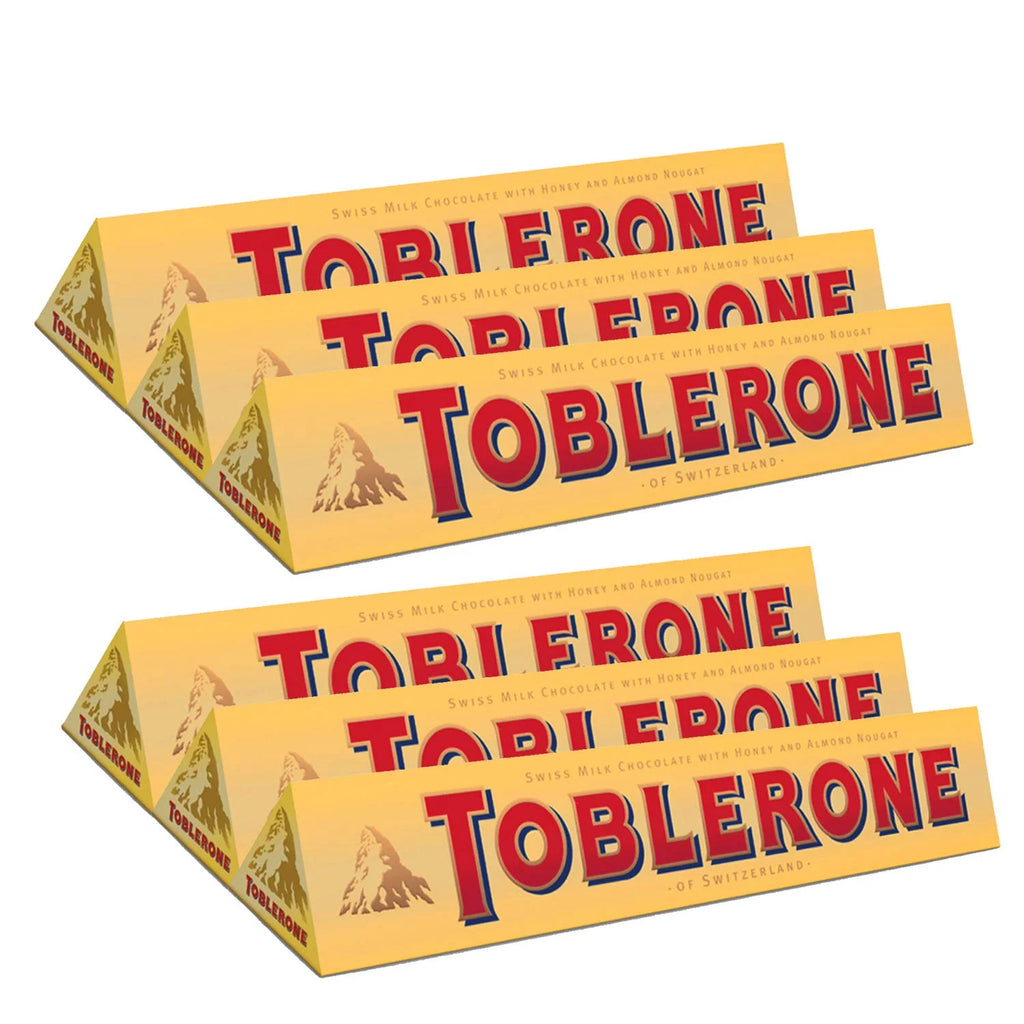 3.5 oz Swiss Milk Chocolate with Honey and Almond Nougat Bars, Pack of 6 G858