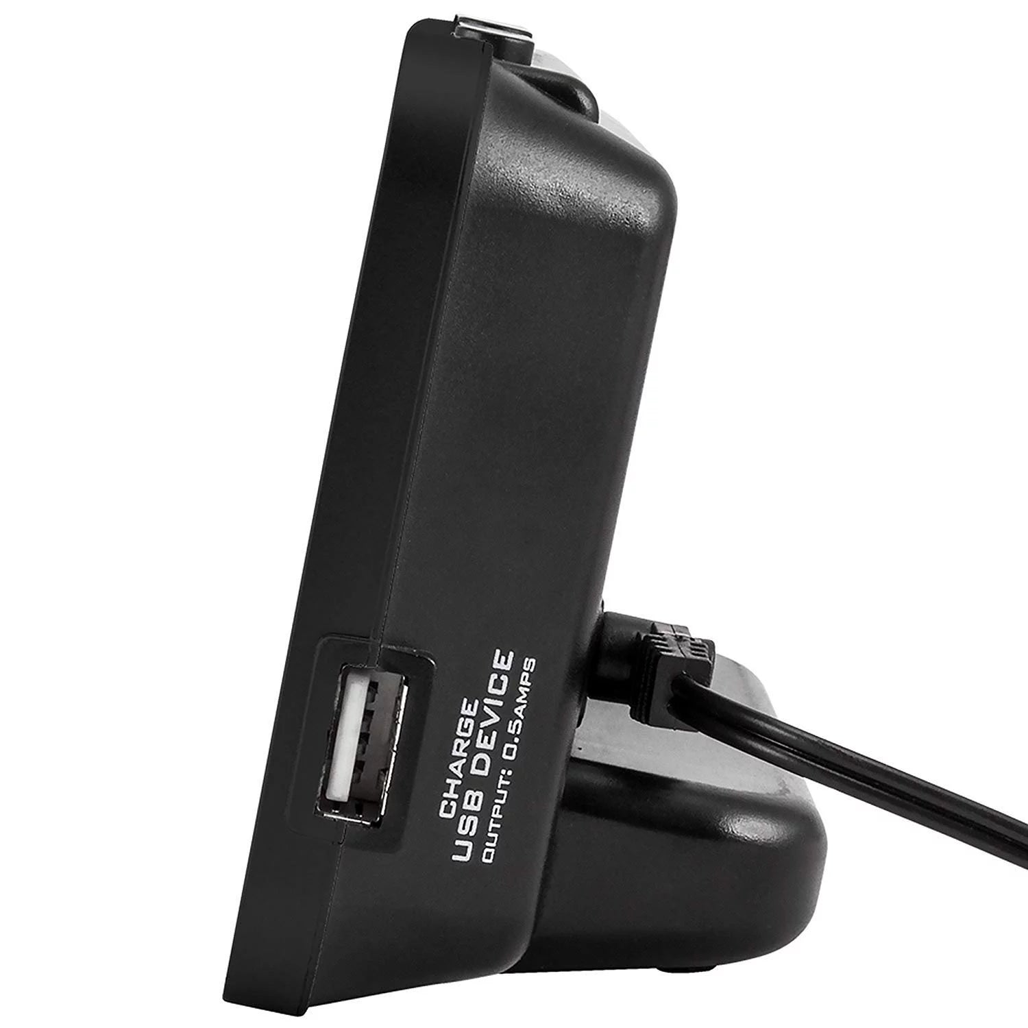 Black Atomic Alarm Clock with USB Charging Port J661218