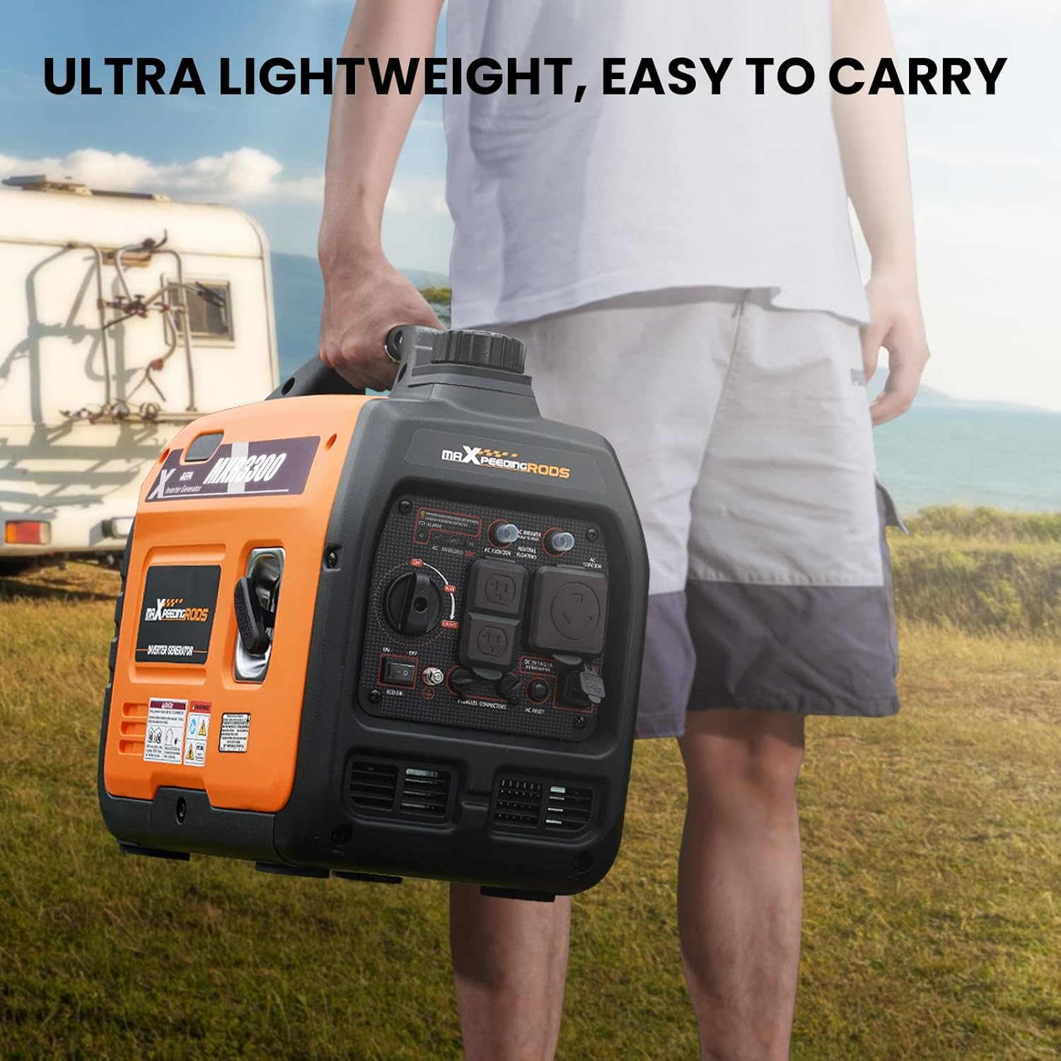 Portable Inverter Generator 3000W/3300W, Gas Powered Quiet Generator, EPA Compliant S2057
