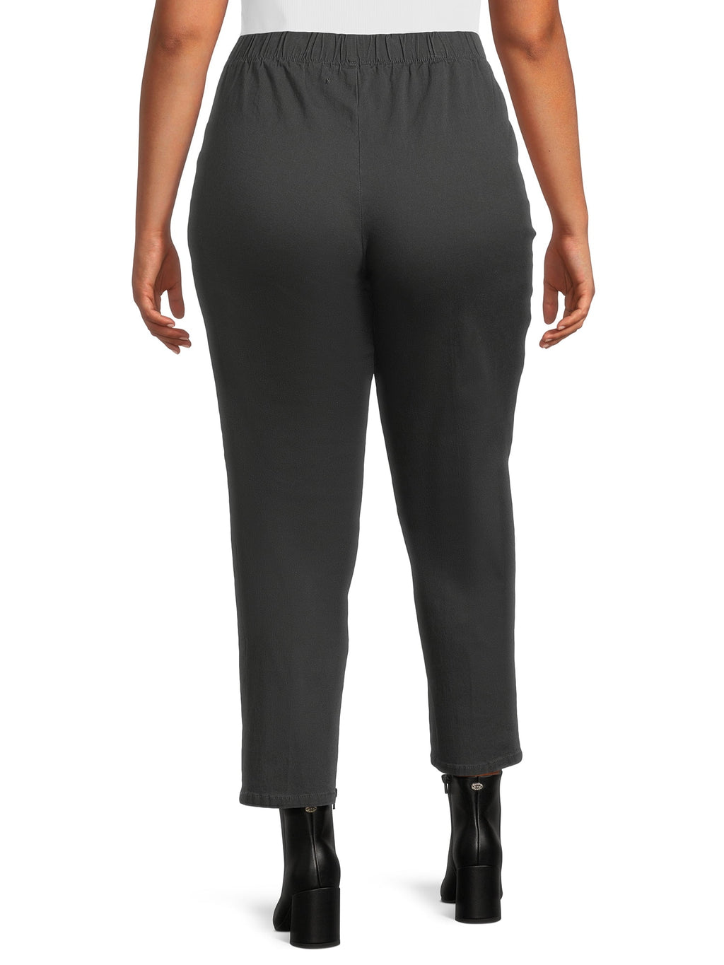Plus Size Pull on 2-Pocket Stretch Woven Pants J205