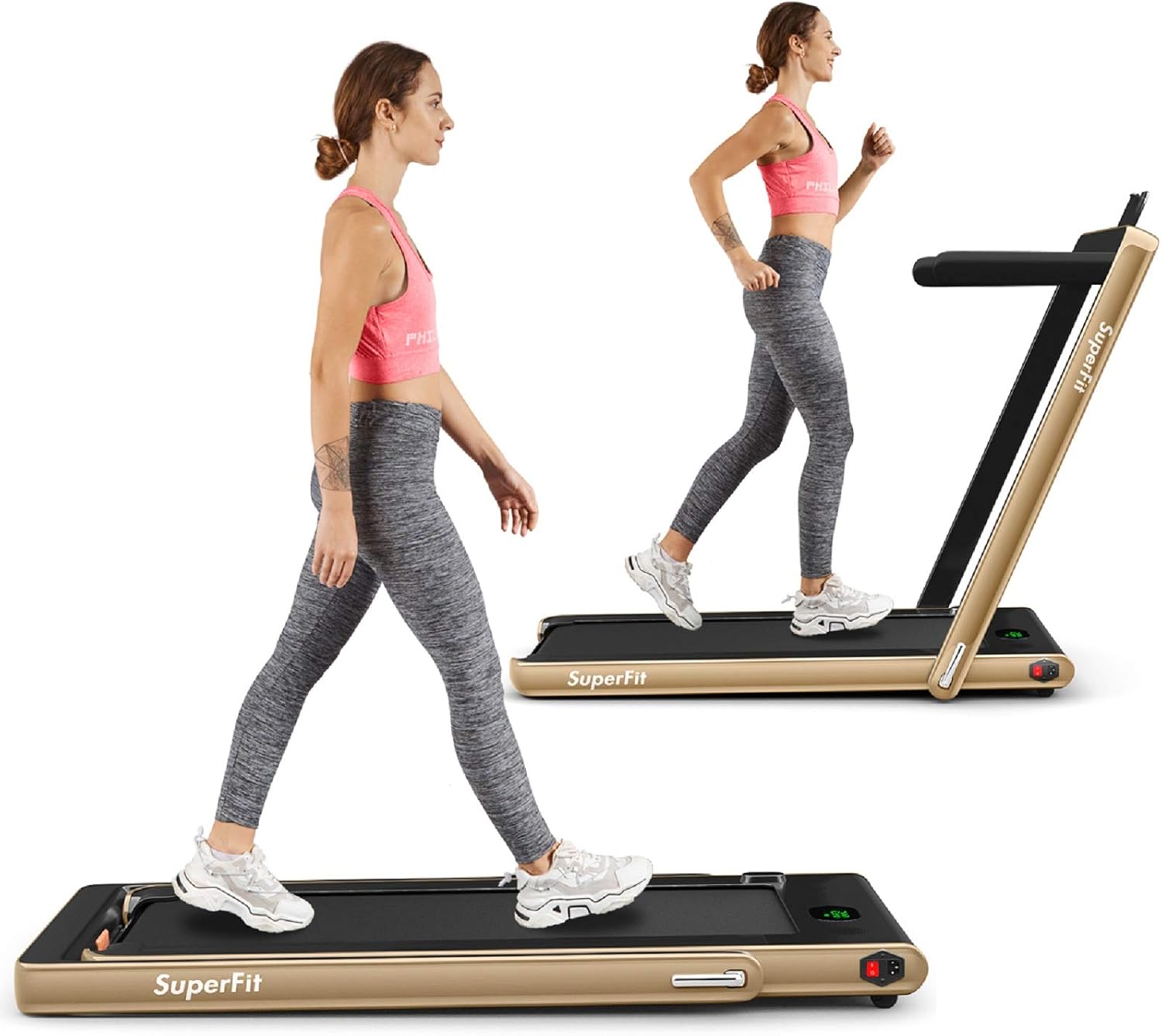 2 in 1 Folding Treadmill with LED Display I8505