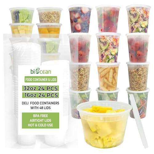 50 Set BPA-Free Plastic Deli Containers with Lids X703