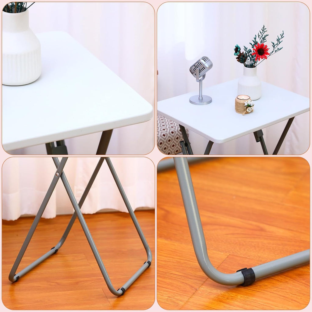Set of 4 White Folding TV Tray Tables T743